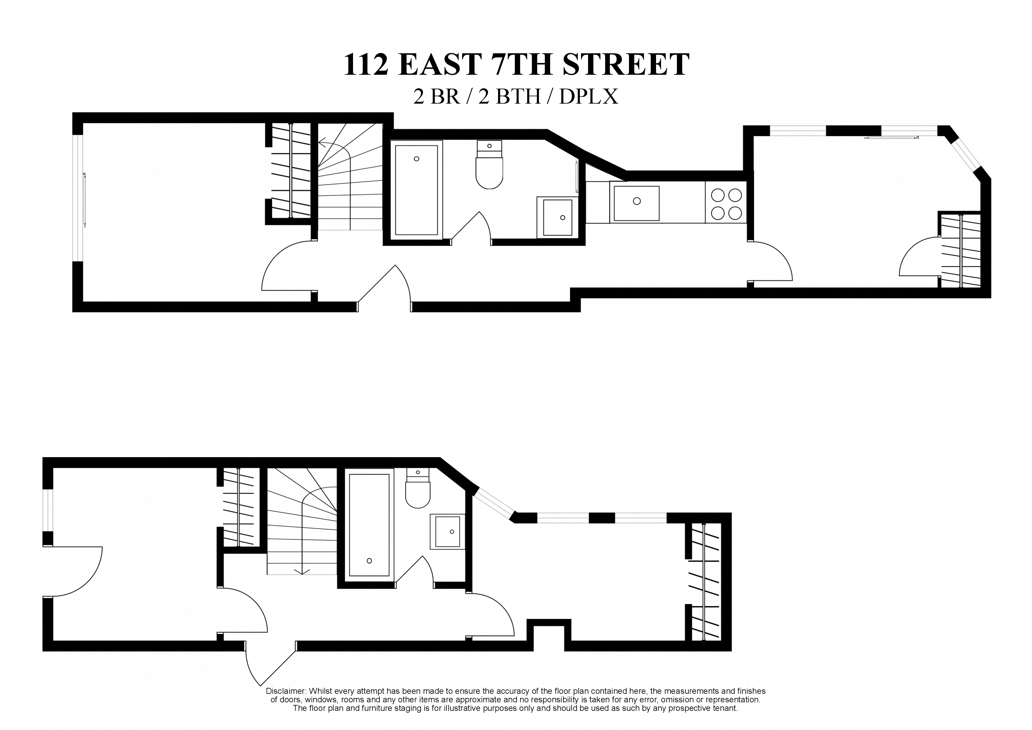 Floor plan for 2 beds, 2 baths, 900 sqft